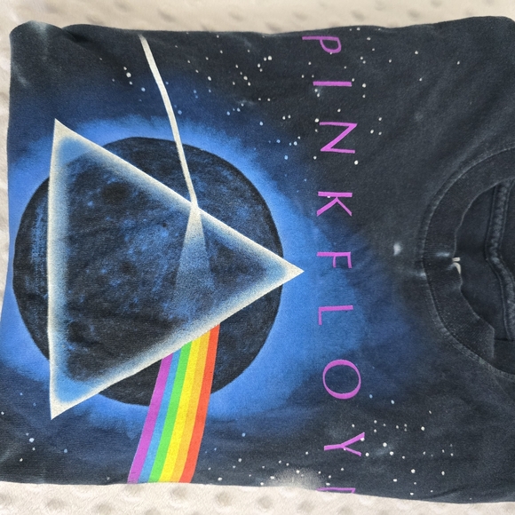 Vintage Liquid Blue Pink Floyd Shirt Medium "Dark Side of the Moon" Tye Dye EUC - Picture 8 of 11